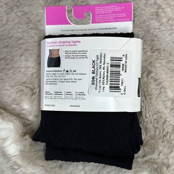 Hanes | No Nonsense | Great Shapes® Diamond Control Top Textured Tights … - Picture 3 of 5